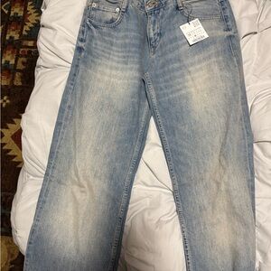Zara Light Blue Straight Leg Jeans